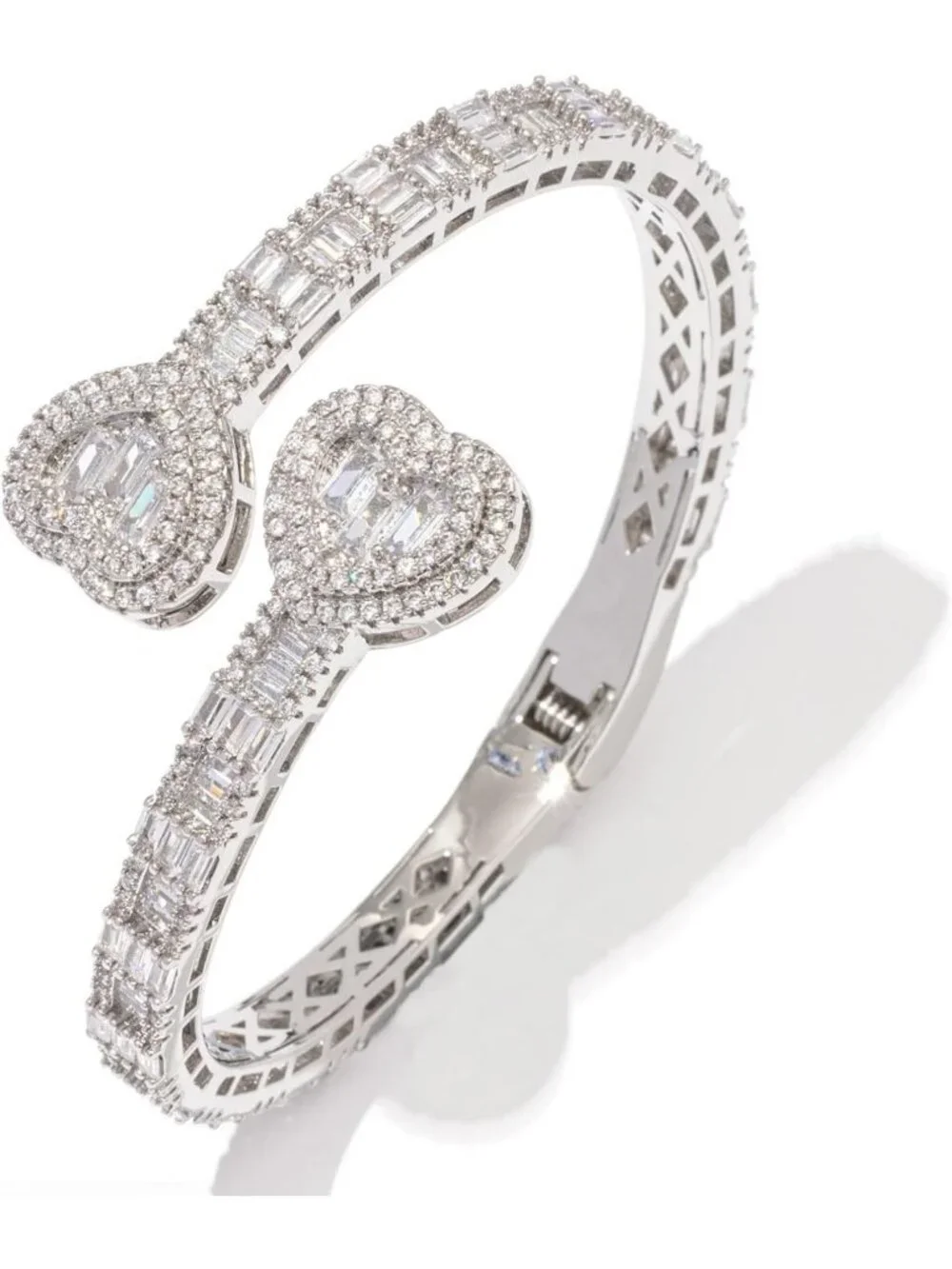 Sparkling Iced Out Baguette Diamond Bracelet for Women & Men, Hip Hop Cuff